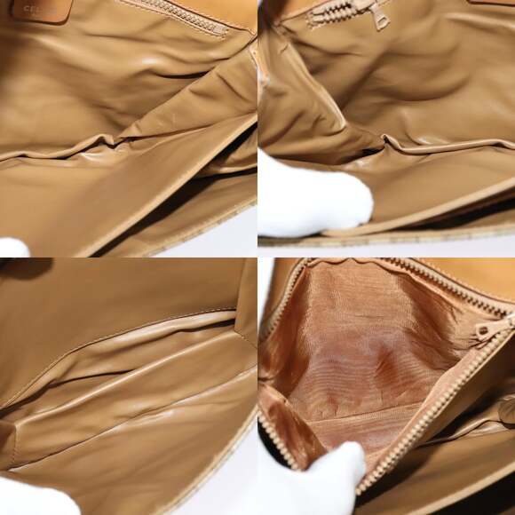 CELINE Macadam Canvas Shoulder Bag Pvc Beige Gold - Picture 12 of 13